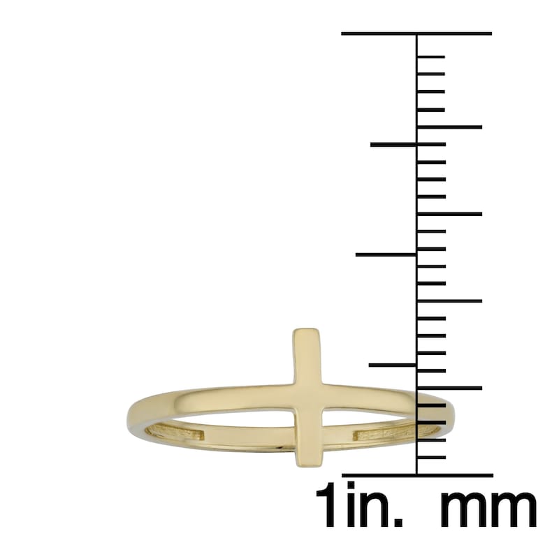 10k Yellow, White or Rose Gold High Polish Cross Ring