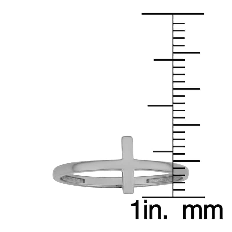 10k Yellow, White or Rose Gold High Polish Cross Ring