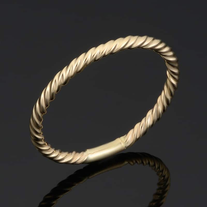 Fremada 14k Gold High Polish RIbbed Design Ring (Yellow, White or Rose Gold) - Yellow - 6