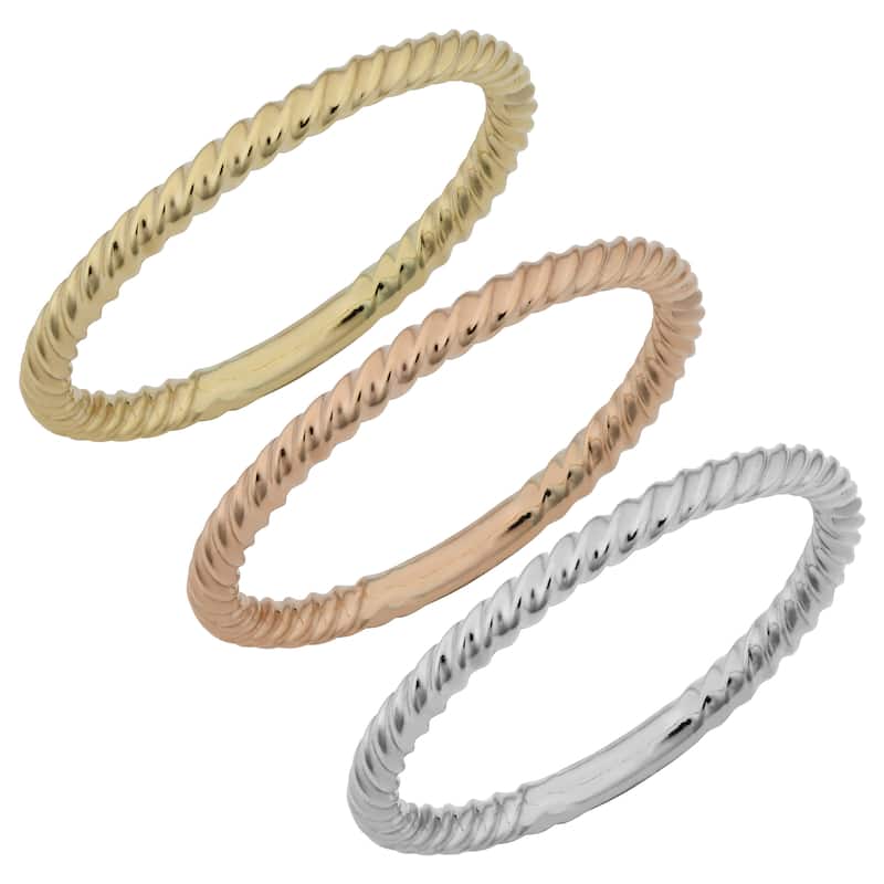 Fremada 14k Gold High Polish RIbbed Design Ring (Yellow, White or Rose Gold)