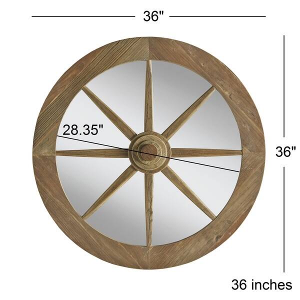 Shop Moravia Round Reclaimed Wood Wagon Wheel Wall Mirror By