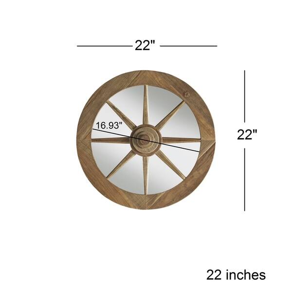 Moravia Round Reclaimed Wood Wagon Wheel Wall Mirror by iNSPIRE Q ...