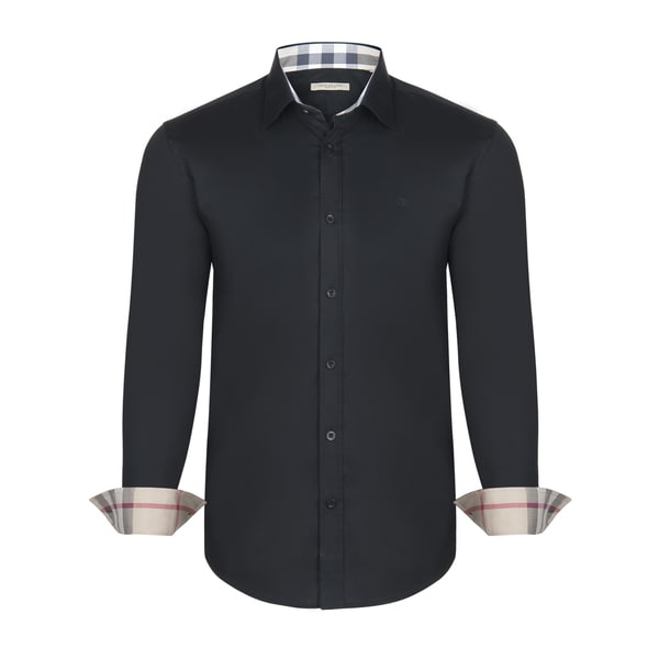 black burberry button up shirt