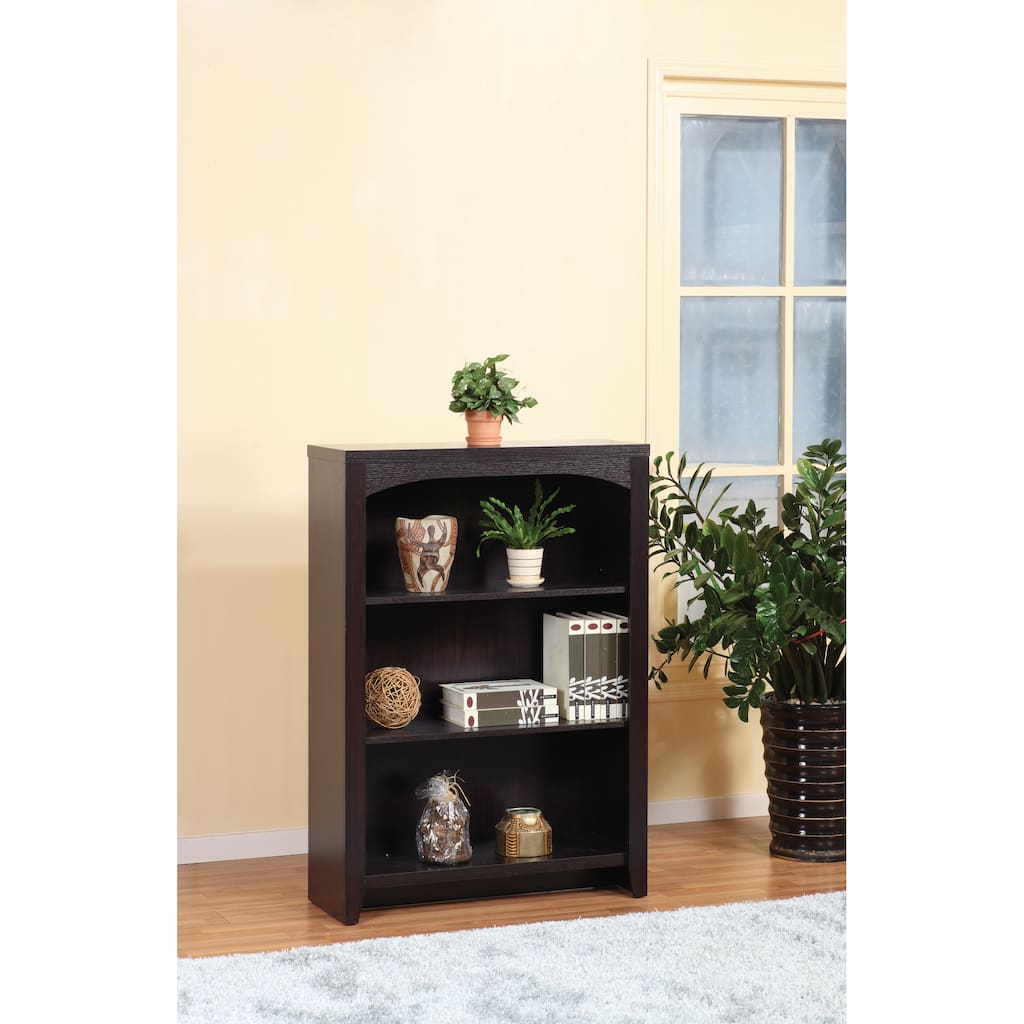 Espresso Three-shelf Bookcase