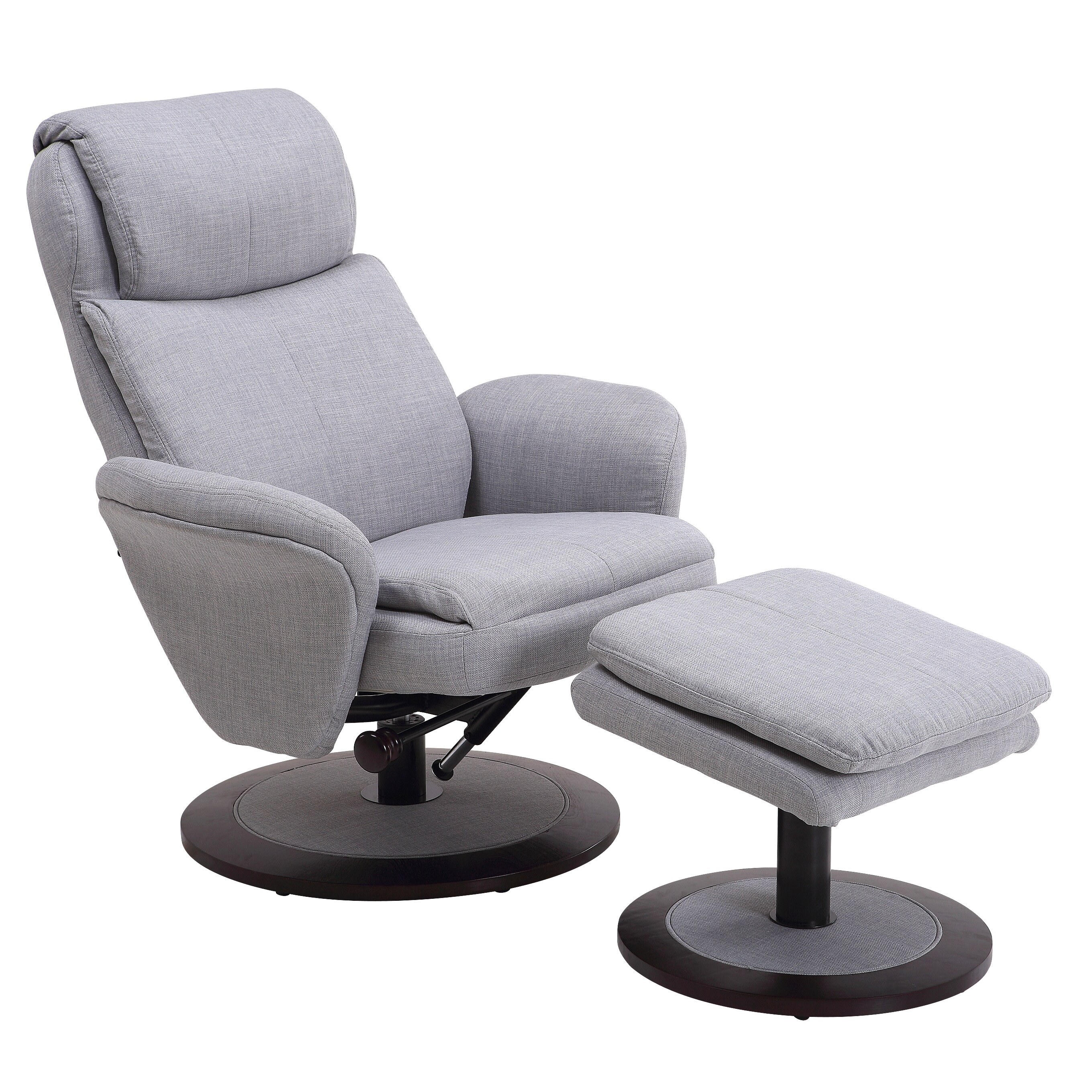 Shop Berum Collection Light Grey Fabric Swivel Recliner with Ottoman