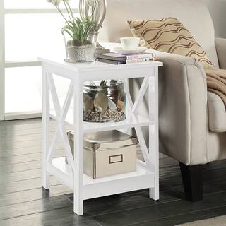 White Wood Coffee Console Sofa End Tables Online At The Gray Barn Pitchfork X Base End Table
