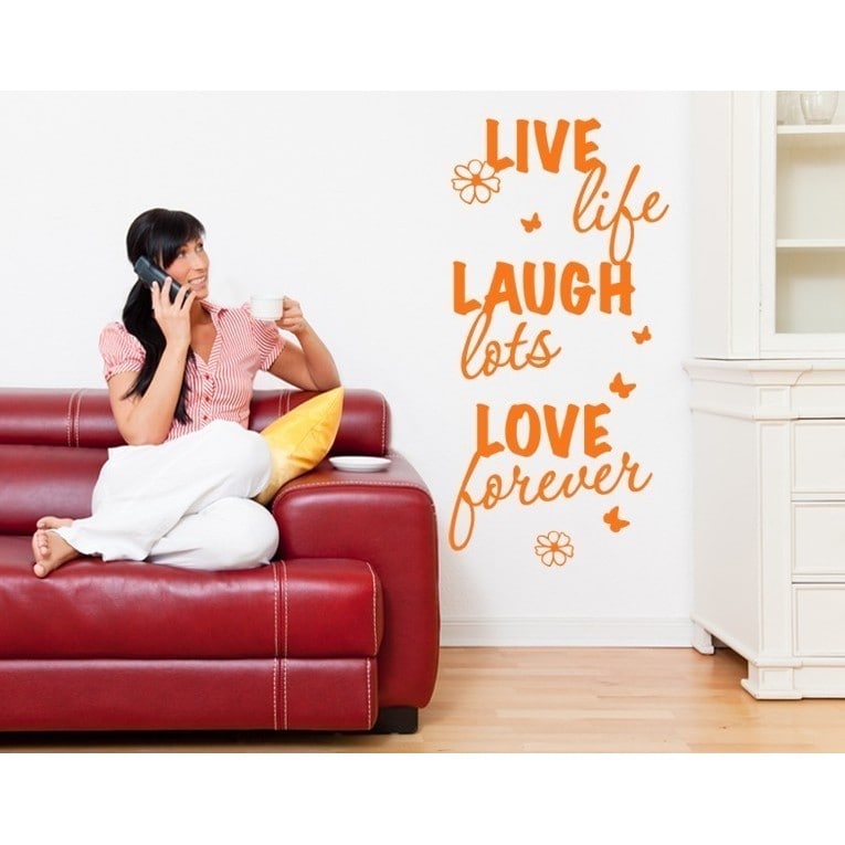 Style and Apply Live Laugh Love Quotes and Sayings Vinyl Decal Sticker Mural Art Home Decor