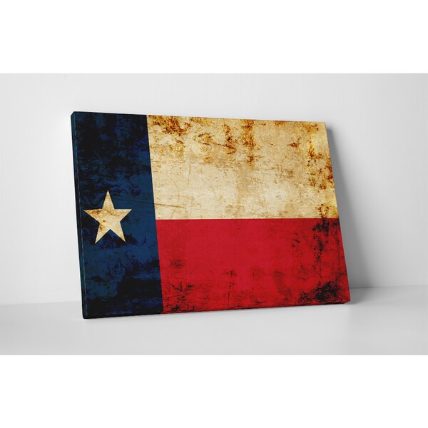 Flags ‘Vintage Texas Flag’ Gallery Wrapped Canvas Wall Art - Free