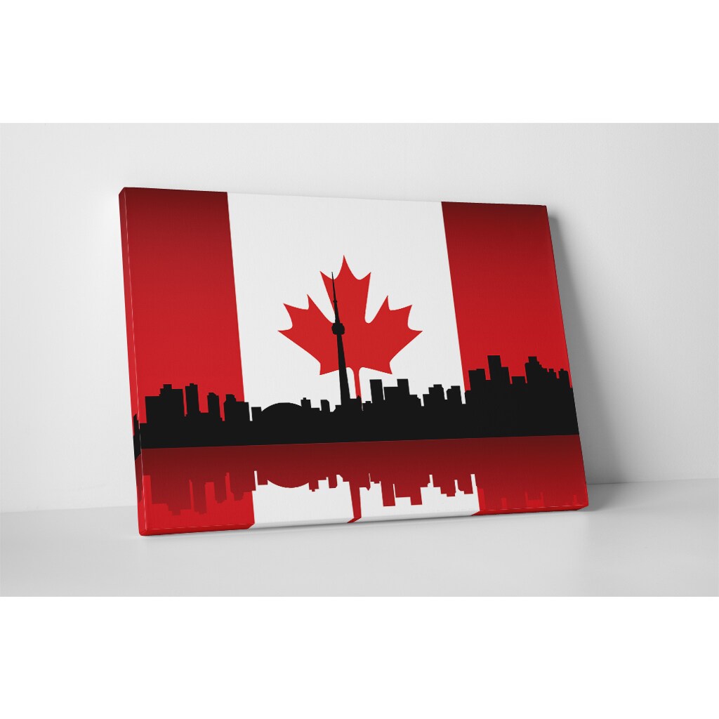 Shop Flags Vintage Canada Flag Over Toronto Skyline Gallery