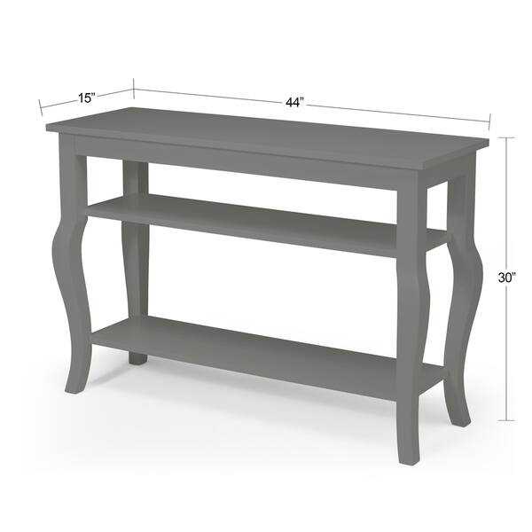 Kate and Laurel Lillian Wood 2-shelf Console Table with Curved Legs - 44x15x30