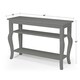 preview thumbnail 10 of 14, Kate and Laurel Lillian Wood 2-shelf Console Table with Curved Legs - 44x15x30