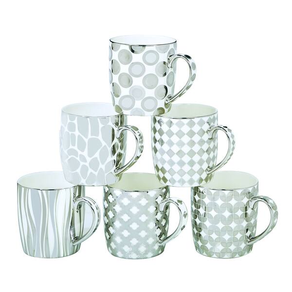 Certified International Elegance Silver-plated Design Barrel Mugs (Pack of  6)