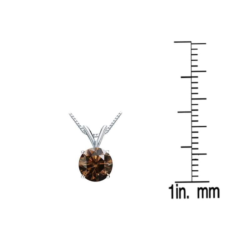 Auriya 3/4ctw Solitaire Brown Diamond Necklace 14k Gold (SI1-SI2)