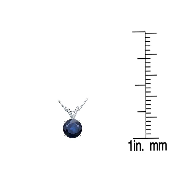 Auriya 14k Gold Blue Sapphire Solitaire Necklace 1/3ctw