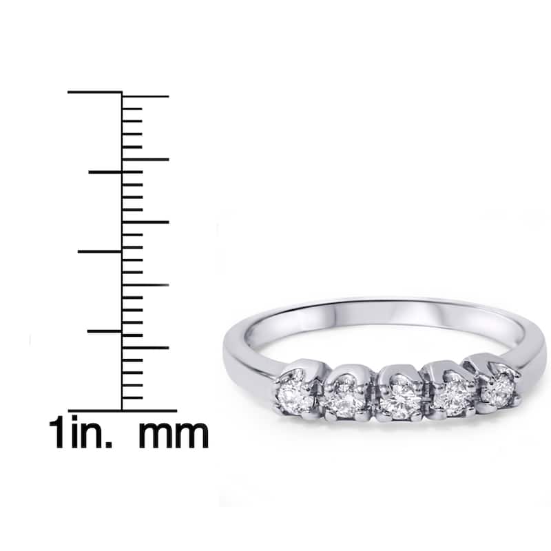 10k White Gold 1/2ct TDW 5-stone Diamond Wedding Ring