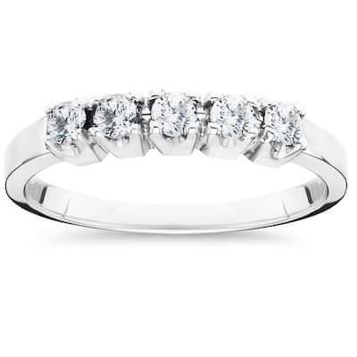 10k White Gold 1/2ct TDW 5-stone Diamond Wedding Ring