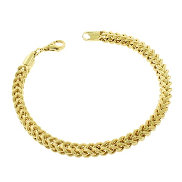 10k Yellow Gold 5 5mm Hollow Franco Link Bracelet Chain 9 On 10k Yellow Gold 5 5mm Hollow Franco Link Bracelet Chain 9