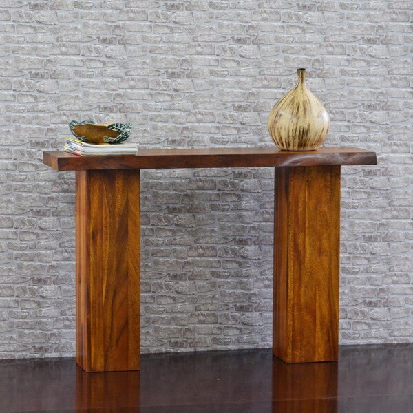 Shop 222 Fifth Torii Live Edge Natural Brown Acacia Console Table ...