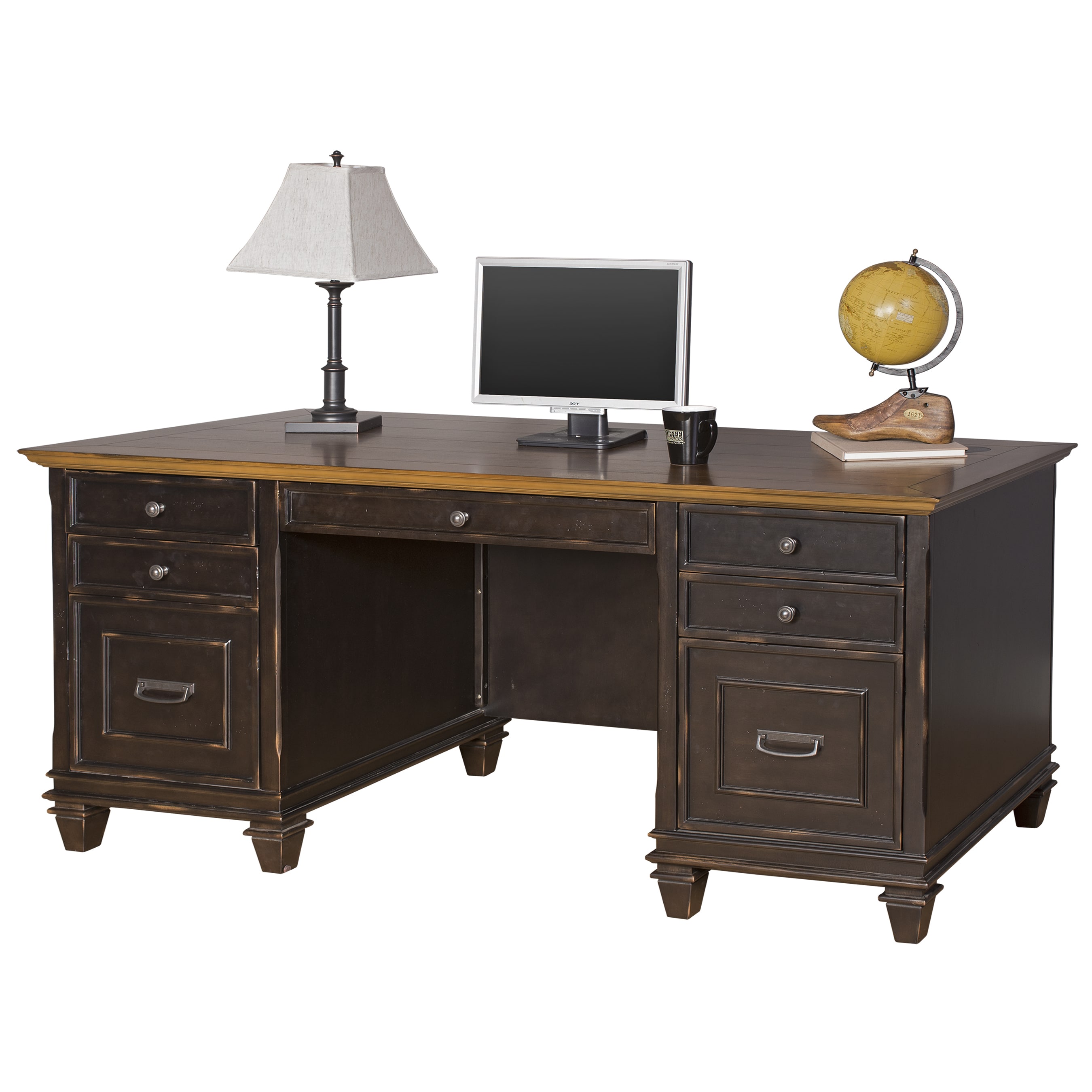 Shop Hatherford Double Pedestal Desk Overstock 12074071