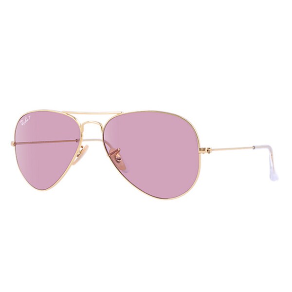 ray ban gold frame pink lens