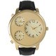 preview thumbnail 2 of 5, Olivia Pratt Men's Beige Leather, Metal, Stainless Steel 2-dial Watch
