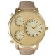 preview thumbnail 1 of 5, Olivia Pratt Men's Beige Leather, Metal, Stainless Steel 2-dial Watch