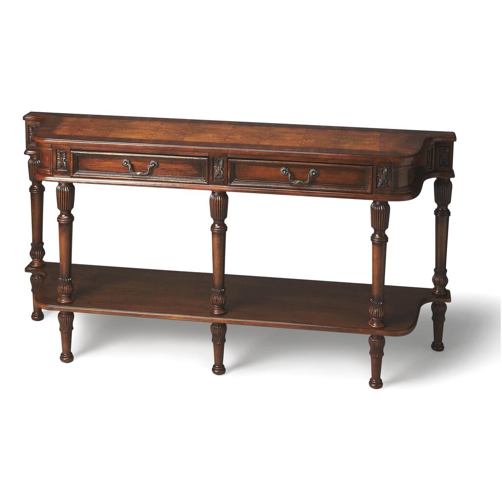 Handmade Butler Merrion Olive Ash Burl Console Table