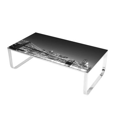 Best Master Furniture Brooklyn Skyline Glass Coffee Table