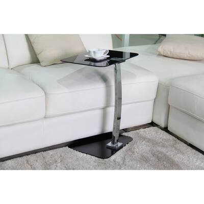 Best Master Furniture U368 Black Chrome/Glass 19-inch x 12-inch x 23-inch Side Stand