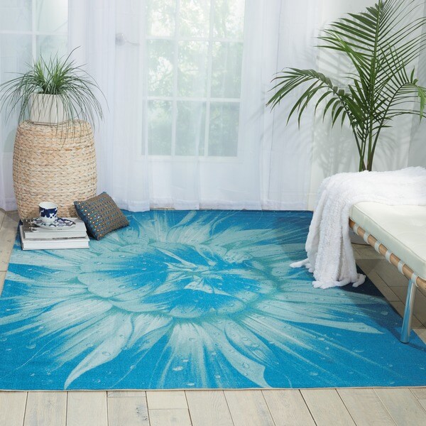 Nourison Coastal Blue Indoor/ Outdoor Area Rug - 7'9 x 10'10