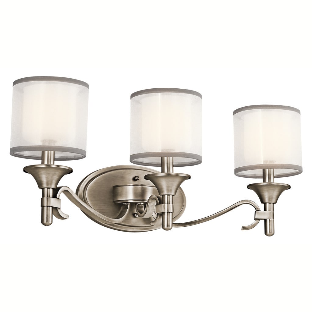 Kichler Lighting Tully Collection 3 Light Antique Pewter Bath Vanity Light Today
