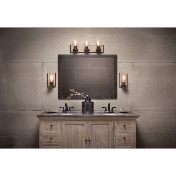 Shop Kichler Lighting Millwright Collection 3 Light Olde Bronze Bath Vanity Light Overstock 12074708