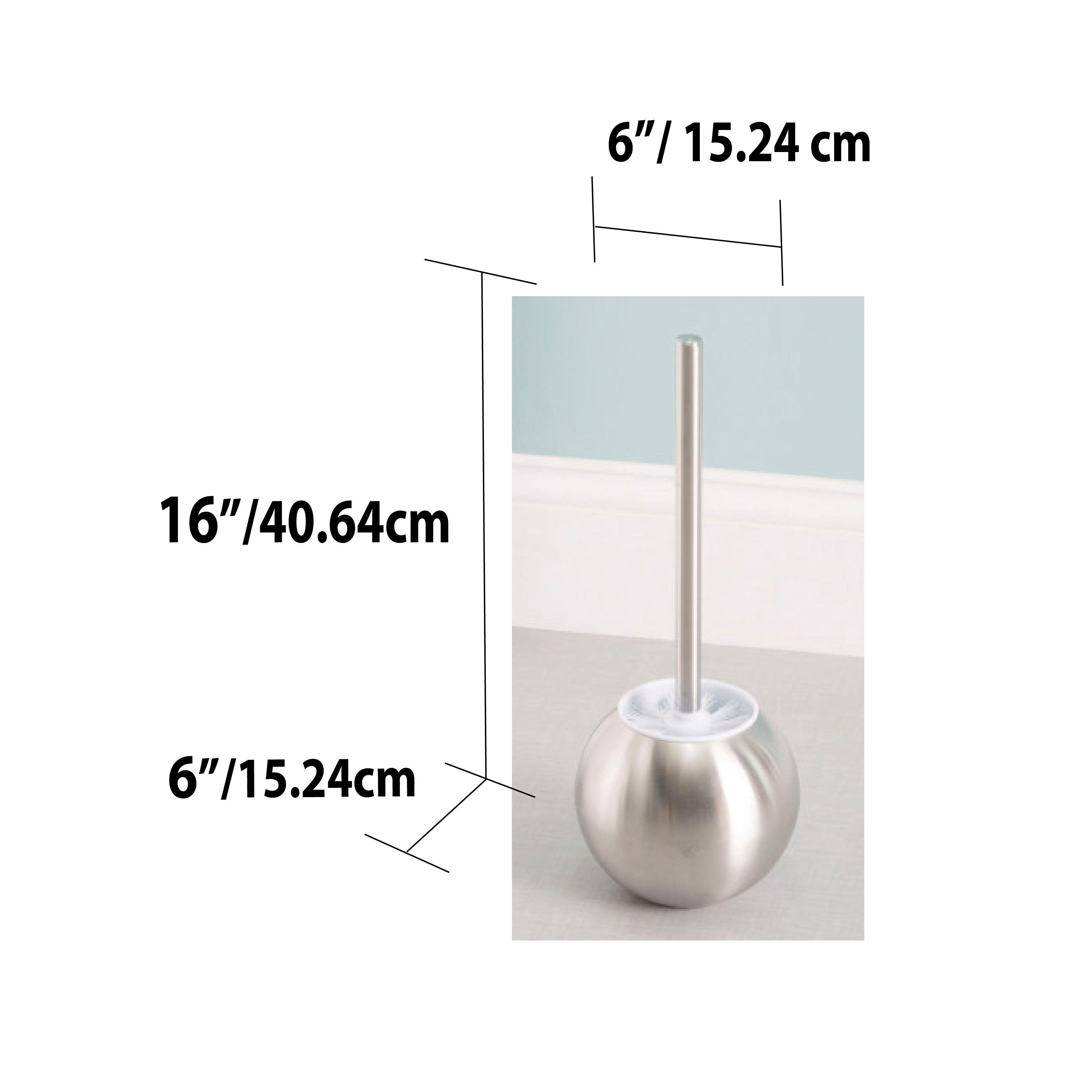 Home Basics Brushed Stainless Steel Tapered Toilet Brush Holder - On Sale -  Bed Bath & Beyond - 10565563