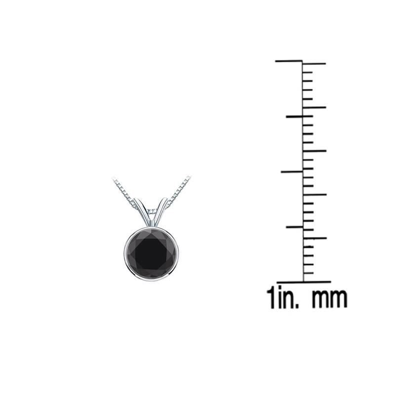 Auriya 14k Gold 3/4ctw Solitaire Black Diamond Necklace Bezel-set