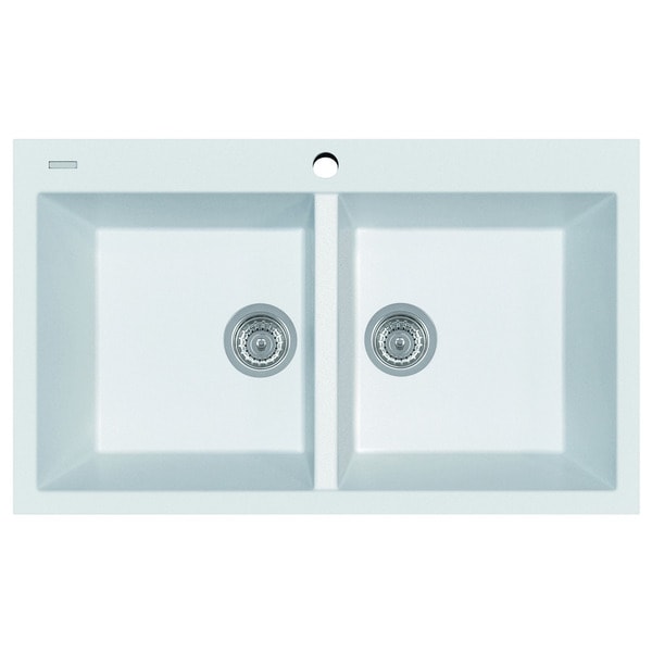 Alfi Ab3420di W White Granite Composite 34 Inch Drop In Double Alfi Ab3420di W White Granite Composite 34 Inch Drop In Double Bowl Kitchen