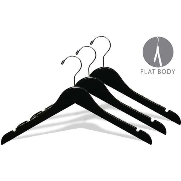 Petite Unfinished Wooden Jacket Hanger with Rubber Non-Slip Shoulder Grips,  Curved 15.5 Inch Hangers with Notches - On Sale - Bed Bath & Beyond -  17806653