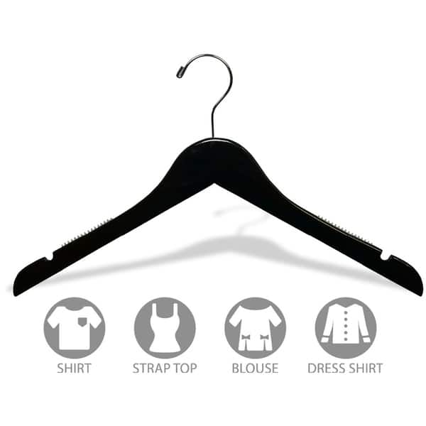 Petite Unfinished Wooden Jacket Hanger with Rubber Non-Slip Shoulder Grips,  Curved 15.5 Inch Hangers with Notches - On Sale - Bed Bath & Beyond -  17806653