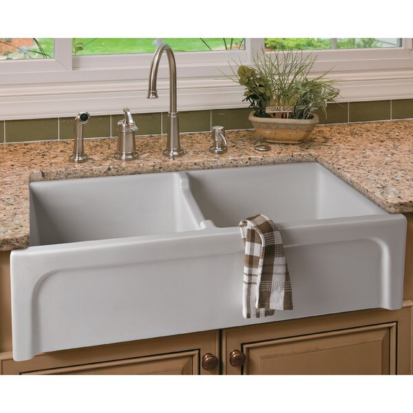 Alfi Brand Ab3918arch W 39 Inch White Arched A Thick Wall Alfi Brand Ab3918arch W 39 Inch White Arched A Thick Wall Fireclay Double Bowl