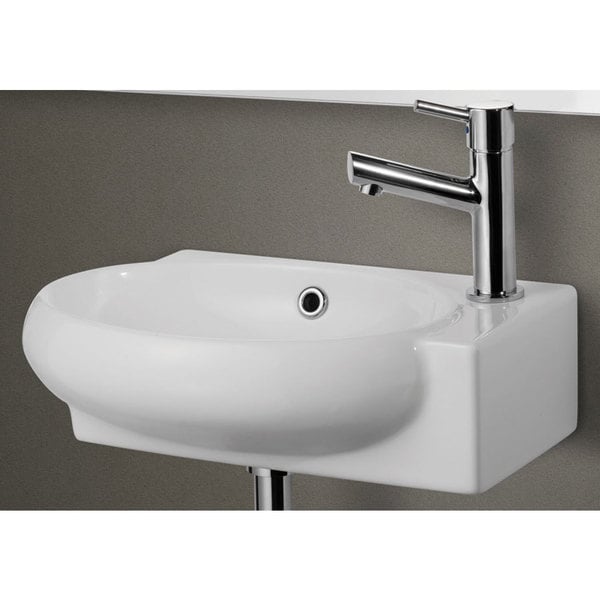 White Ceramic Small Wall Mounted Porcelain Bathroom Sink Basin White Ceramic Small Wall Mounted Porcelain Bathroom Sink Basin