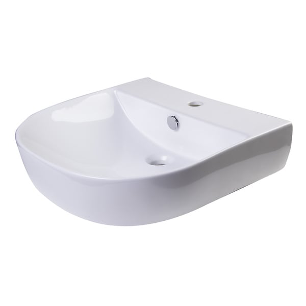 Alfi White Porcelain 20-inch D-bowl Wall-mounted Bath Sink - Free ...