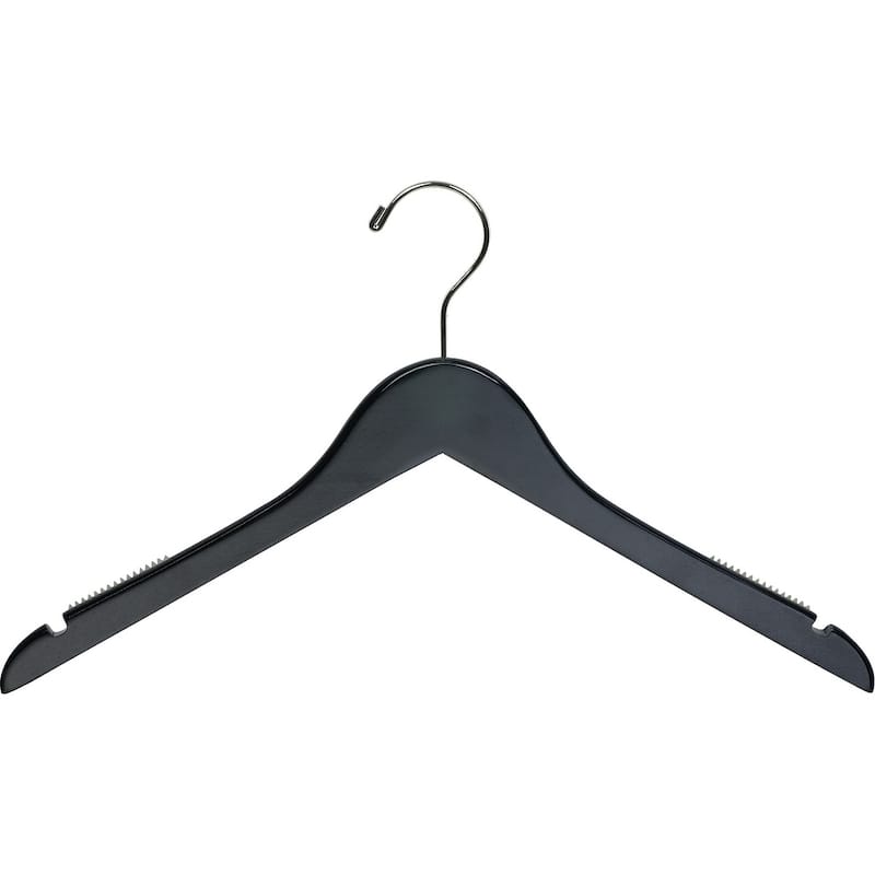 Black Top Hanger with Notches and Rubber Strips