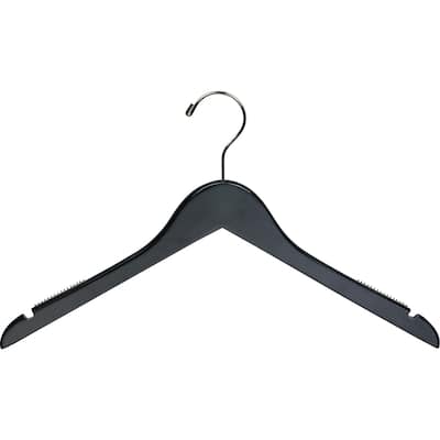 Black Top Hanger with Notches and Rubber Strips
