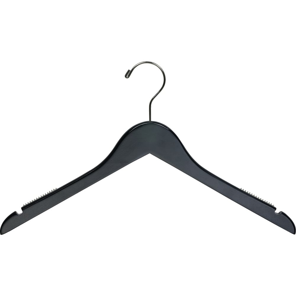 Black Top Hanger with Notches and Rubber Strips