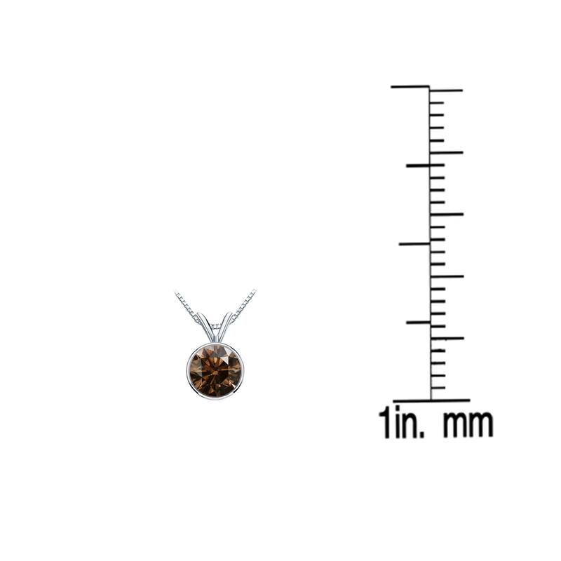 Auriya 1/3ctw Bezel Set Solitaire Brown Diamond Necklace 14k Gold