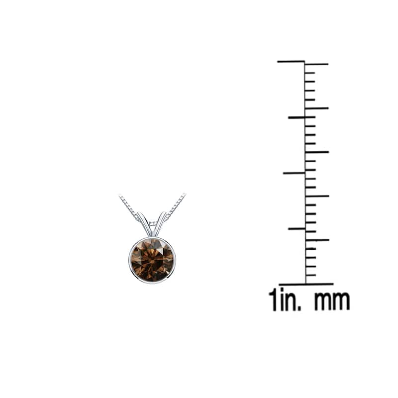 Auriya 1/2ctw Solitaire Brown Diamond Necklace 14k Gold Bezel-set (SI1-SI2)