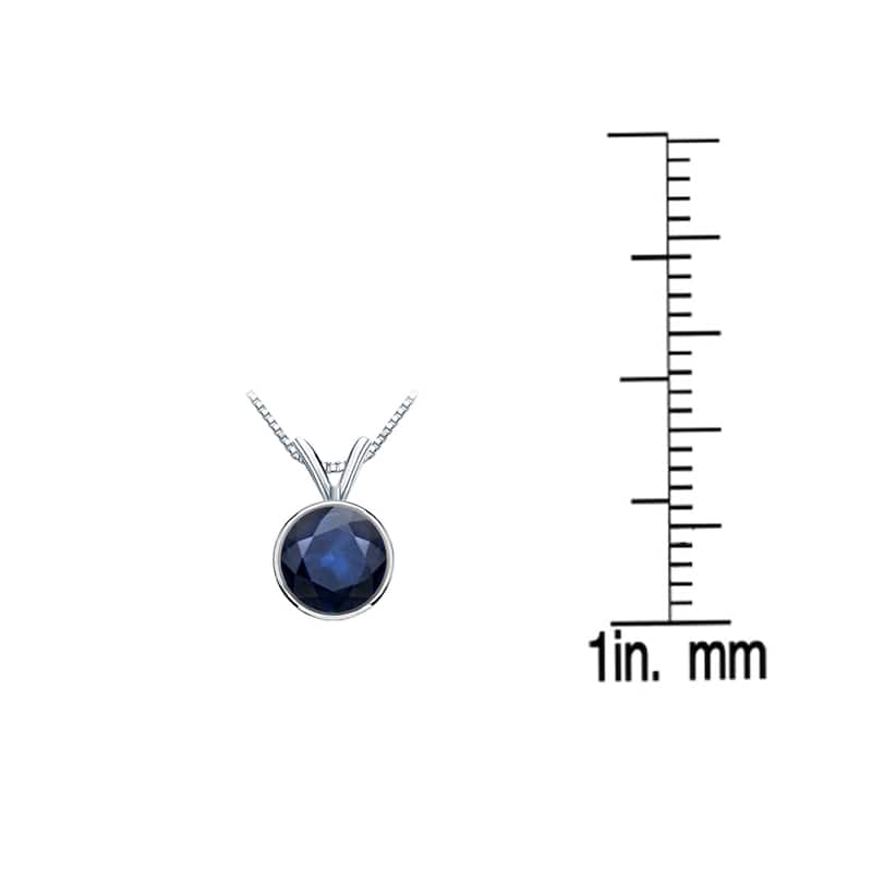 Auriya 14k Gold Bezel-set Sapphire Solitaire Necklace 3/4ctw