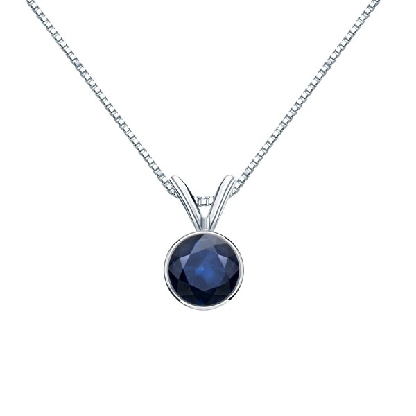 Auriya 1/2ctw Bezel Set Solitaire Blue Sapphire Necklace 14k Gold