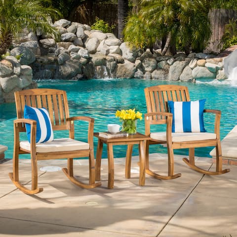 Lucca Outdoor 3-pc. Rocking Chair Set by Christopher Knight Home