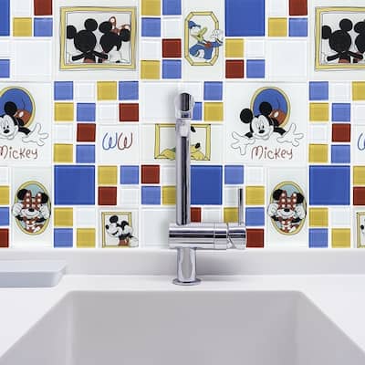 Disney 11.75x11.75-inch Classic Multi Glass Mosaic Wall Tile