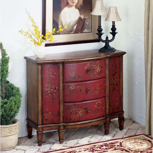 Shop Handmade Butler Sheffield Red Hand Painted Console Cabinet
